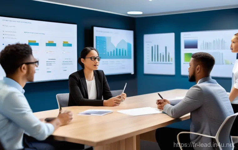 리더십 코칭의 실습과 이론 차이 - **Prompt:** A diverse group of young professionals, casually yet professionally dressed, are gathere...